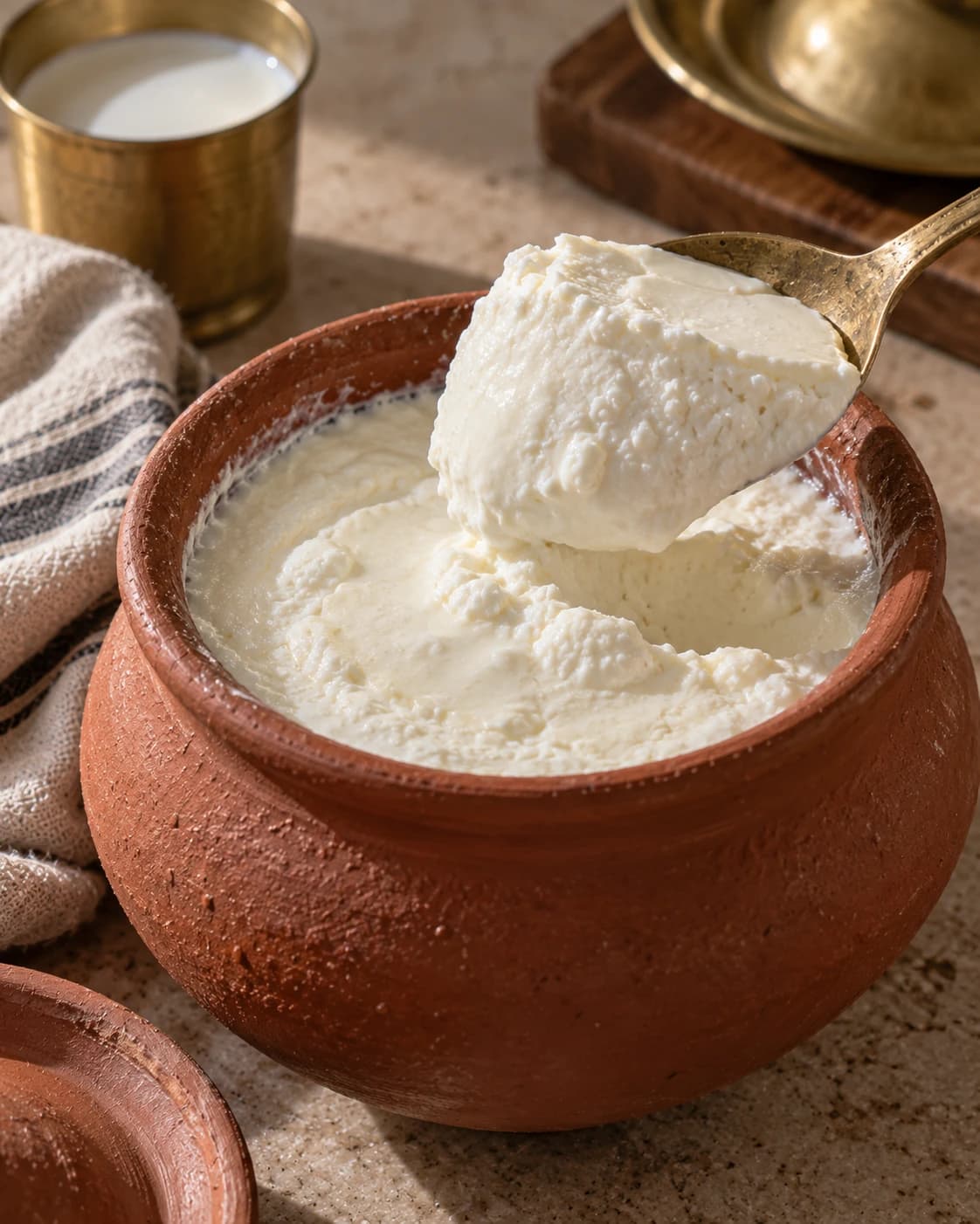 Thick set curd naturally cultured at Deewan G Dairy